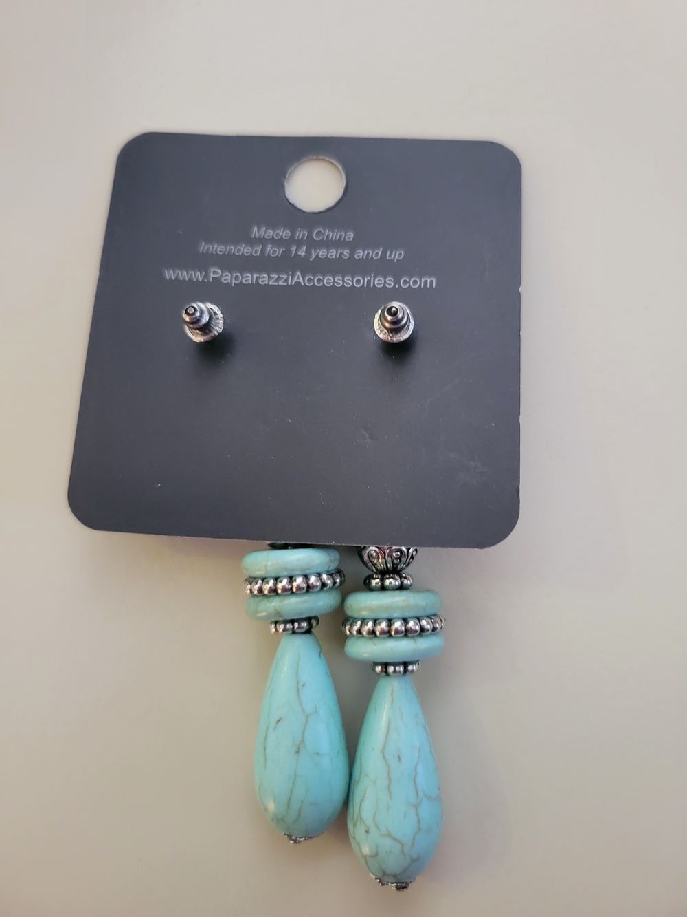 paparazzi Turquoise Beaded Necklace and Bracelet Set with Silver Accents - Picture 5 of 5